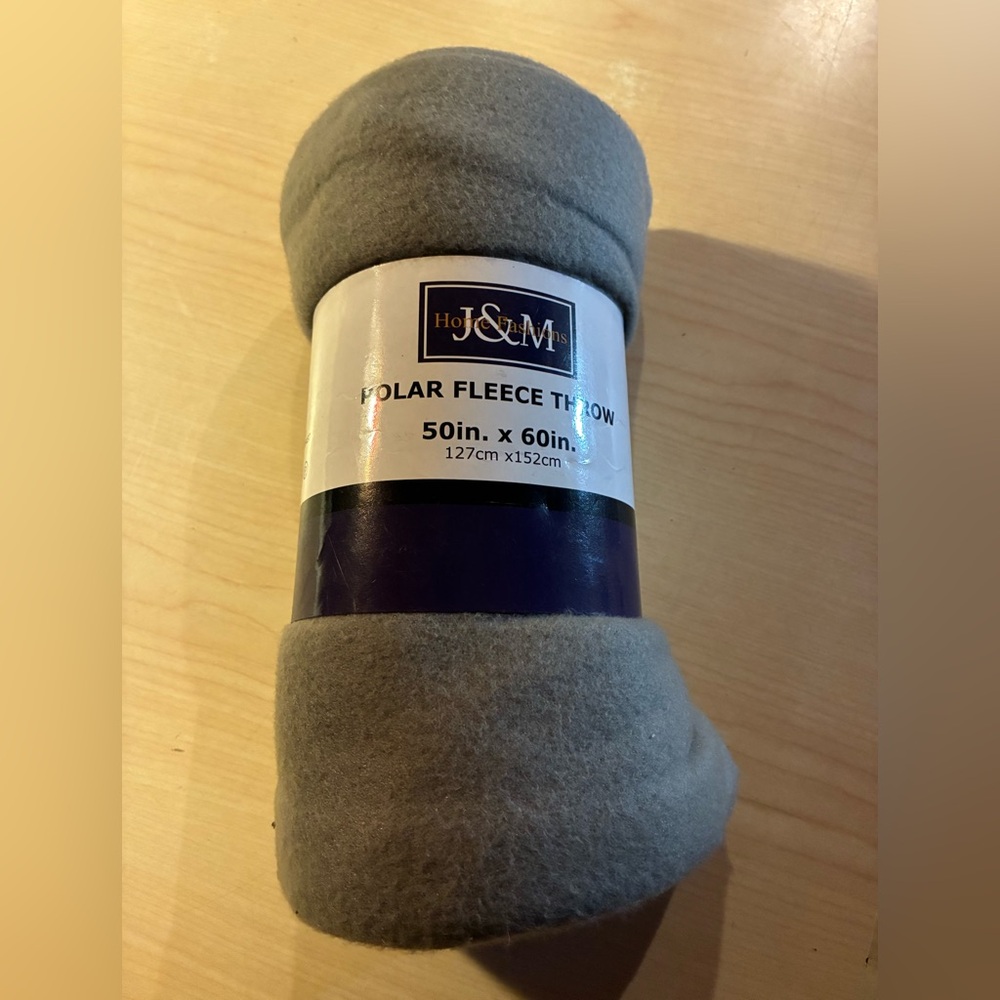 Gray Polar Fleece Throw Blanket brand new